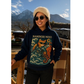 Название товара: Худи «Naminori Neko» — Худис принтом Кайто борется с осьминогом